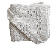 Alimrose Organic Heritage Knit Baby Blanket - Cloud