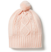 Wilson & Frenchy | Knitted Mini Cable Hat | Blush | 0-3m