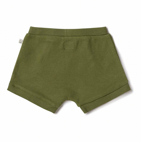Snuggle Hunny Kids Organic Shorts  - Olive