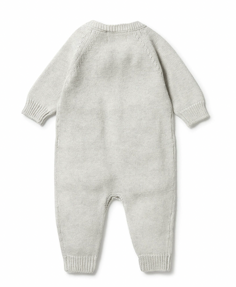 Wilson & Frenchy Kntitted Button Growsuit - Grey Melange
