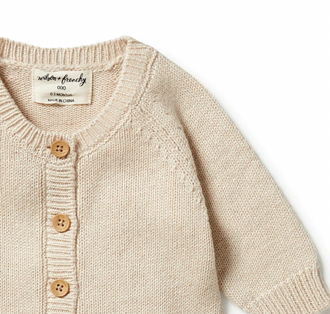 Wilson & Frenchy Knitted Button Growsuit - Oatmeal Melange