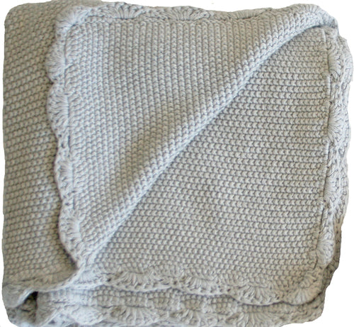 Alimrose Mini Moss Stitch Blanket - Grey